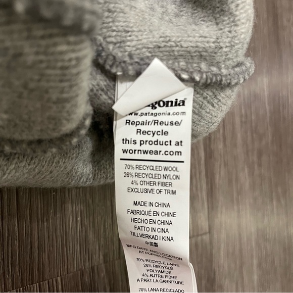 Patagonia Brodeo P-6 Logo Wool Beanie Hat - Drifter Grey OSFM - Picture 3 of 4